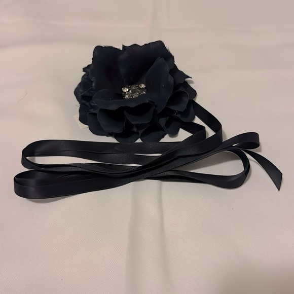 (NWT) J. Crew | Navy Blue Flower Belt Tie - Picture 1 of 2